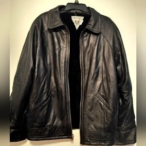 J Percy for Marvin Richards Vintage Men's Black Leather Jacket. Large